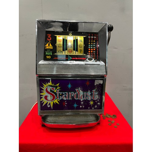 803 - 'Stardust' bally 1p fruit machine 1 armed arcade bandit /arcade machine (lights up & doesn't appear ... 