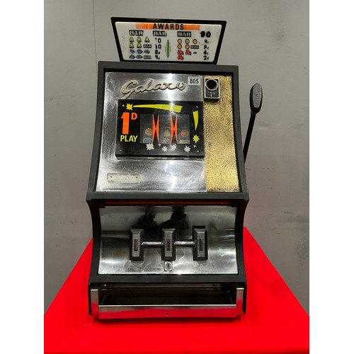 805 - Vintage 'galaxis' 1 armed arcade bandit /arcade machine (no plug)