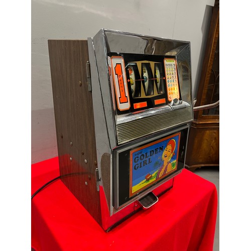 808 - Super golden girl 1p 1 armed arcade bandit /arcade machine (lights up but not working)