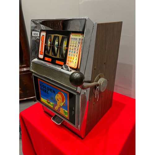 808 - Super golden girl 1p 1 armed arcade bandit /arcade machine (lights up but not working)