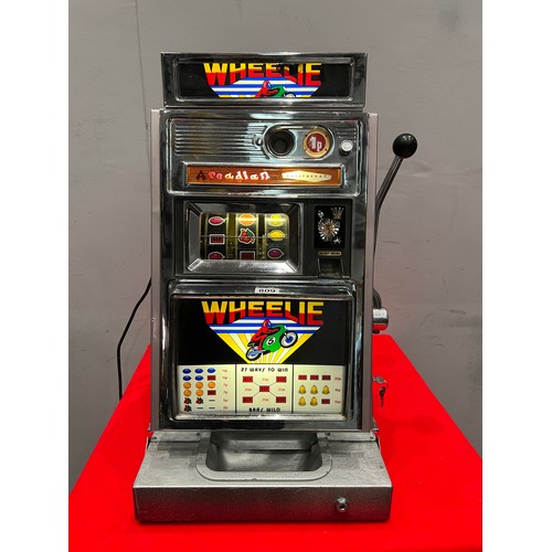 809 - Aristocrat Arcadian wheelie 1 armed arcade bandit /arcade machine (lights up & working)