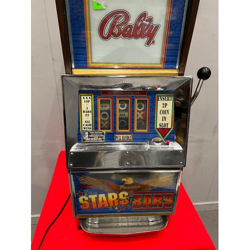 810 - Bally premium stars +bars 2p 1 armed arcade bandit /arcade machine (not working)