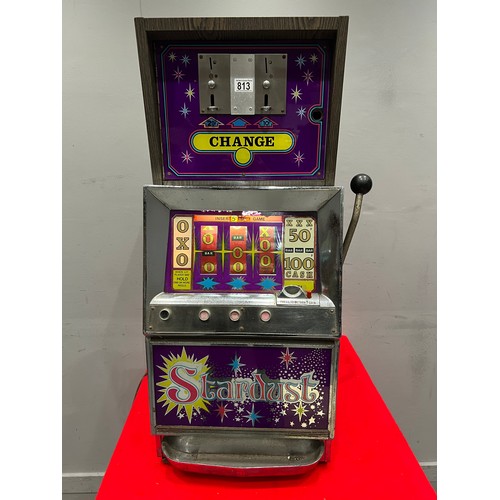 813 - Stardust 'bally' 1 armed arcade bandit 5p /arcade machine (lights up -not working)