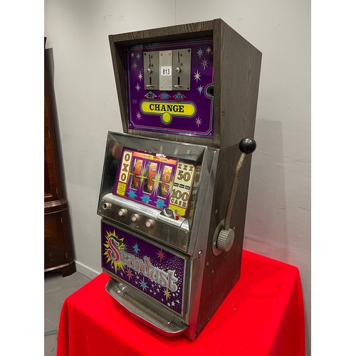 813 - Stardust 'bally' 1 armed arcade bandit 5p /arcade machine (lights up -not working)