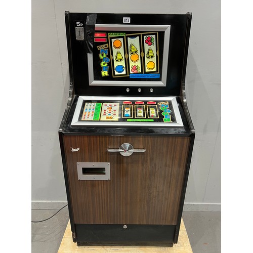 815 - Carfield retro 5p fruit machine /arcade machine (lights up working)