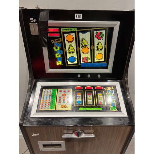 815 - Carfield retro 5p fruit machine /arcade machine (lights up working)