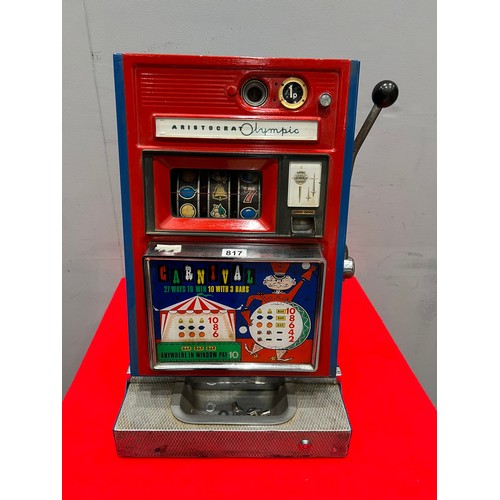 817 - Aristerat Olympic carnival 1p 1 armed arcade bandit /arcade machine (working but doesn't light up)