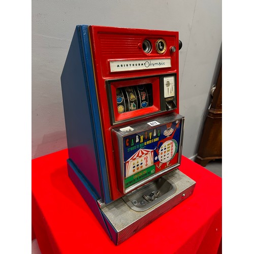 817 - Aristerat Olympic carnival 1p 1 armed arcade bandit /arcade machine (working but doesn't light up)