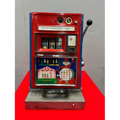 817 - Aristerat Olympic carnival 1p 1 armed arcade bandit /arcade machine (working but doesn't light up)