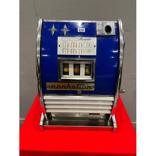 820 - Vintage Manhattan fruit machine 1 armed arcade bandit /arcade machine (not working)