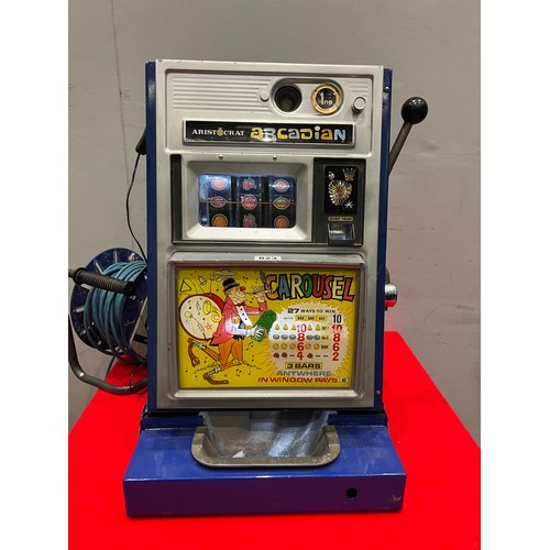 823 - Aristocrat Arcadian carasel 1p 1 armed arcade bandit /arcade machine (working)