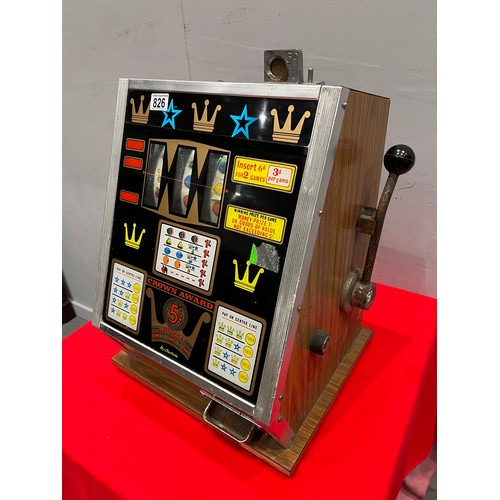 826 - Carfield vintage retro 1 armed arcade bandit /arcade machine (lights up doesn't work)