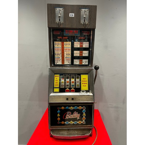 836 - Bally slimline special 5p play 1 armed arcade bandit /arcade machine (lights up, working but require... 