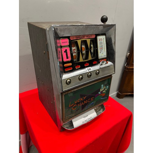 840 - Bally lucky chance 1p play 1 armed arcade bandit fruit machine/arcade machine (no light sold as seen... 