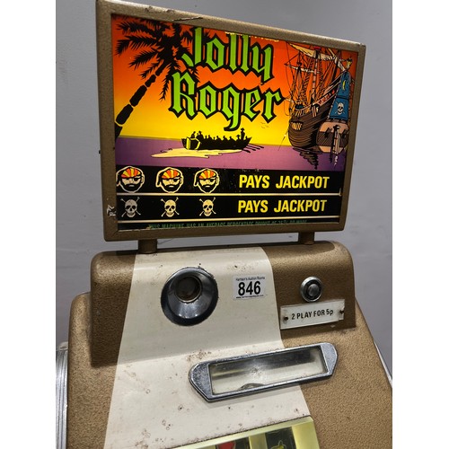 846 - Sega bonus star jolly roger 5p play 1 armed arcade bandit /arcade machine (lights up & works)