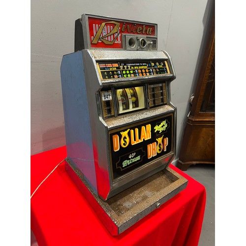 847 - Jubilee riviera dollar drop 1p play fruit machine 1 armed arcade bandit /arcade machine (lights up &... 