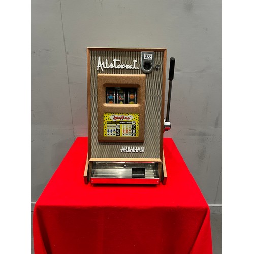 822 - Aristocrat arcadian fruit machine 1 armed arcade bandit /arcade machine (working)