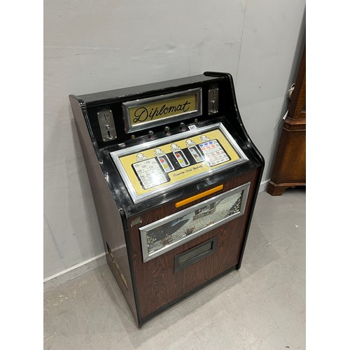 841 - Diplomat 10p play retro fruit machine 1 armed arcade bandit /arcade machine (lights up- doesn't work... 