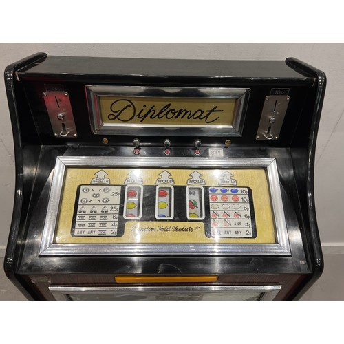 841 - Diplomat 10p play retro fruit machine 1 armed arcade bandit /arcade machine (lights up- doesn't work... 