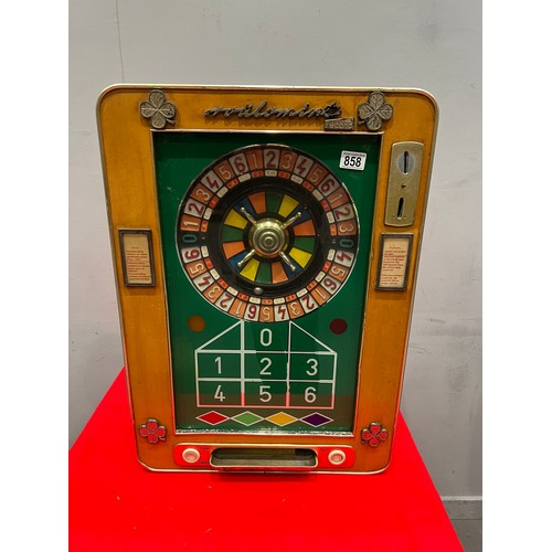 858 - 'Roulamint' vintage arcade roulette machine 1 armed arcade bandit /arcade machine