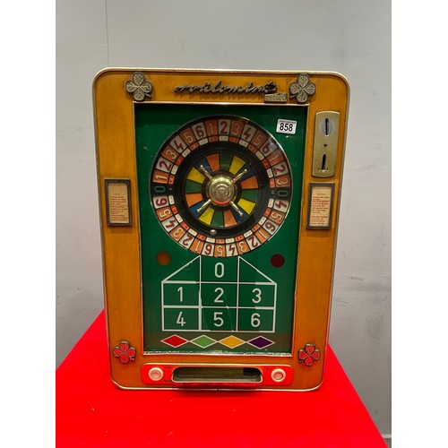 858 - 'Roulamint' vintage arcade roulette machine 1 armed arcade bandit /arcade machine