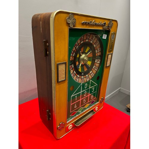 858 - 'Roulamint' vintage arcade roulette machine 1 armed arcade bandit /arcade machine