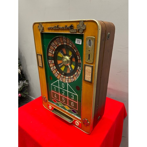 858 - 'Roulamint' vintage arcade roulette machine 1 armed arcade bandit /arcade machine