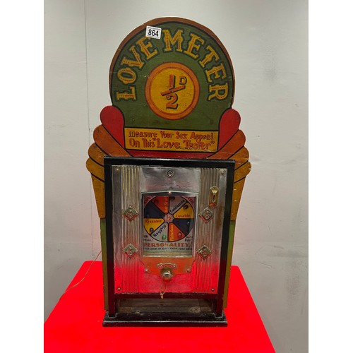 864 - Ultra rare 'love meter' arcade machine fairground