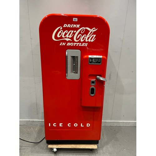 866 - Vintage full restored 50's coca cola vending machine complete with bottle