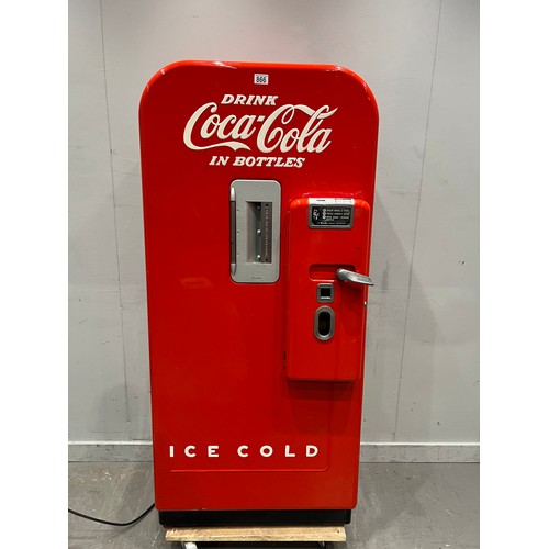 866 - Vintage full restored 50's coca cola vending machine complete with bottle