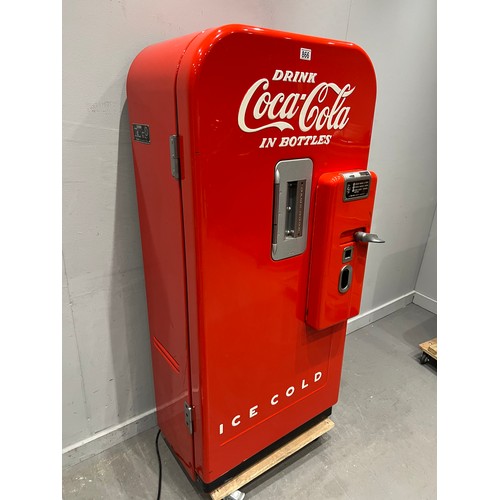 866 - Vintage full restored 50's coca cola vending machine complete with bottle