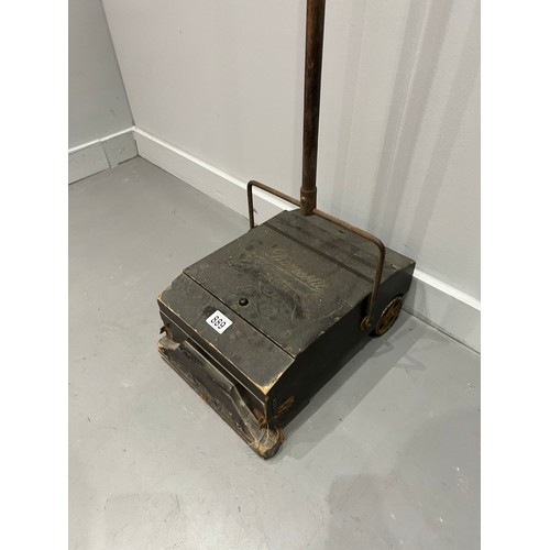 889 - Antique 'domestic deluxe' push hoover