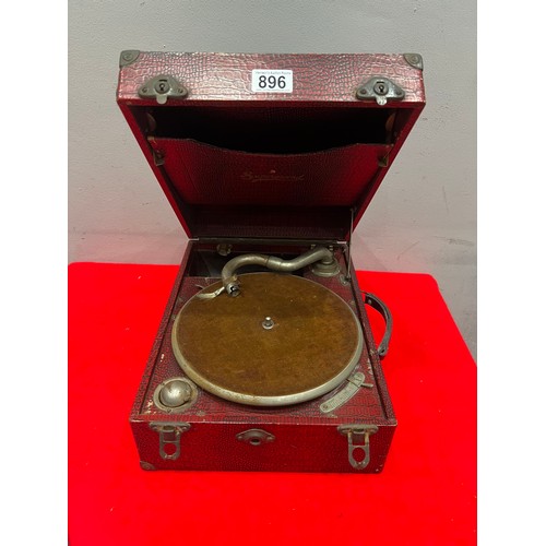 896 - Vintage 'supergrand' boxed gramophone