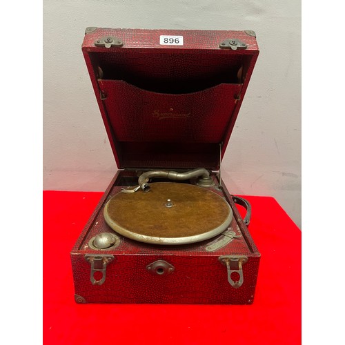 896 - Vintage 'supergrand' boxed gramophone