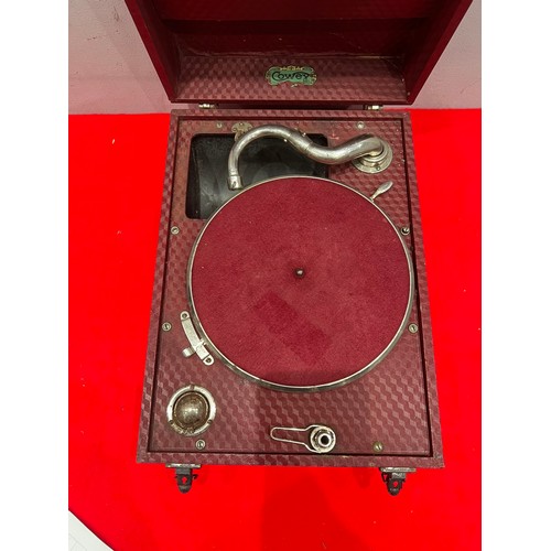 897 - Vintage 'Cowey' boxed gramophone