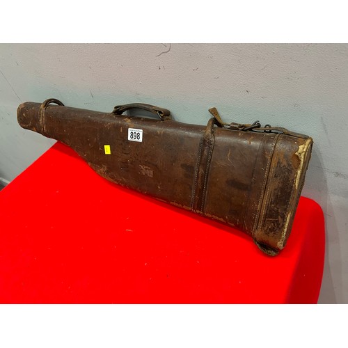 898 - Antique leather gun case