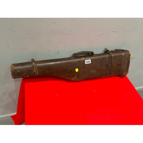 898 - Antique leather gun case