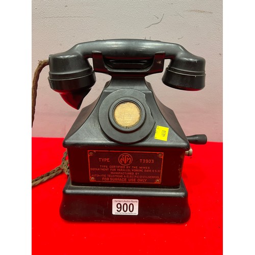 900 - Vintage bakerlight wind up telephone