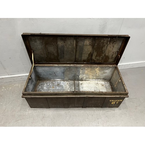 906 - Vintage L.M.S metal railway trunk