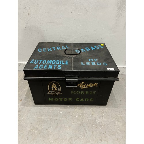 910 - 'Austin' Morris vintage tool box style metal trunk