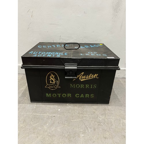 910 - 'Austin' Morris vintage tool box style metal trunk