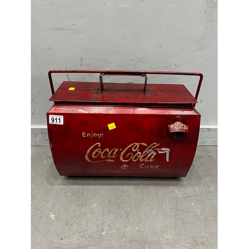 911 - Vintage coca-cola lidded storage box + tool box