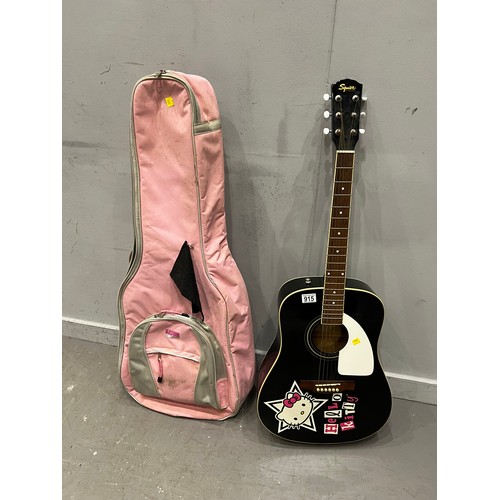 915 - Squier by 'fenders' hello kitty guitar