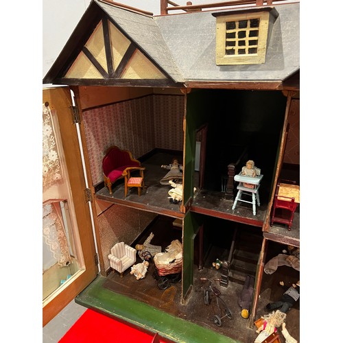 917 - Very large antique Victorian dolls house fully furnished c1927