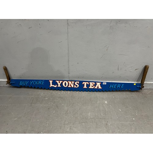 923 - 'Lyons tea' advertising saw sign