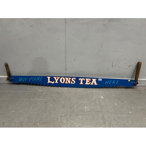 923 - 'Lyons tea' advertising saw sign