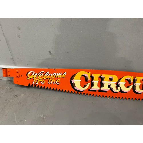 926 - 'Welcome to the circus' advertising saw sign