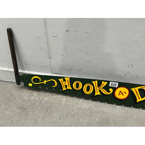 928 - 'Hook a duck' fairground advertising sign saw