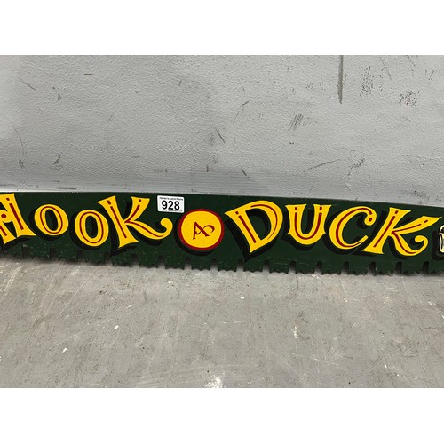 928 - 'Hook a duck' fairground advertising sign saw