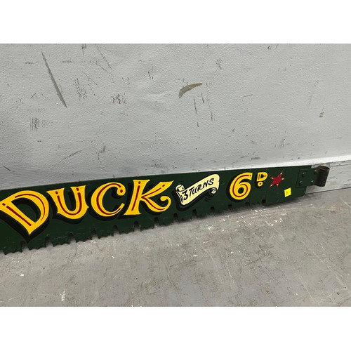 928 - 'Hook a duck' fairground advertising sign saw